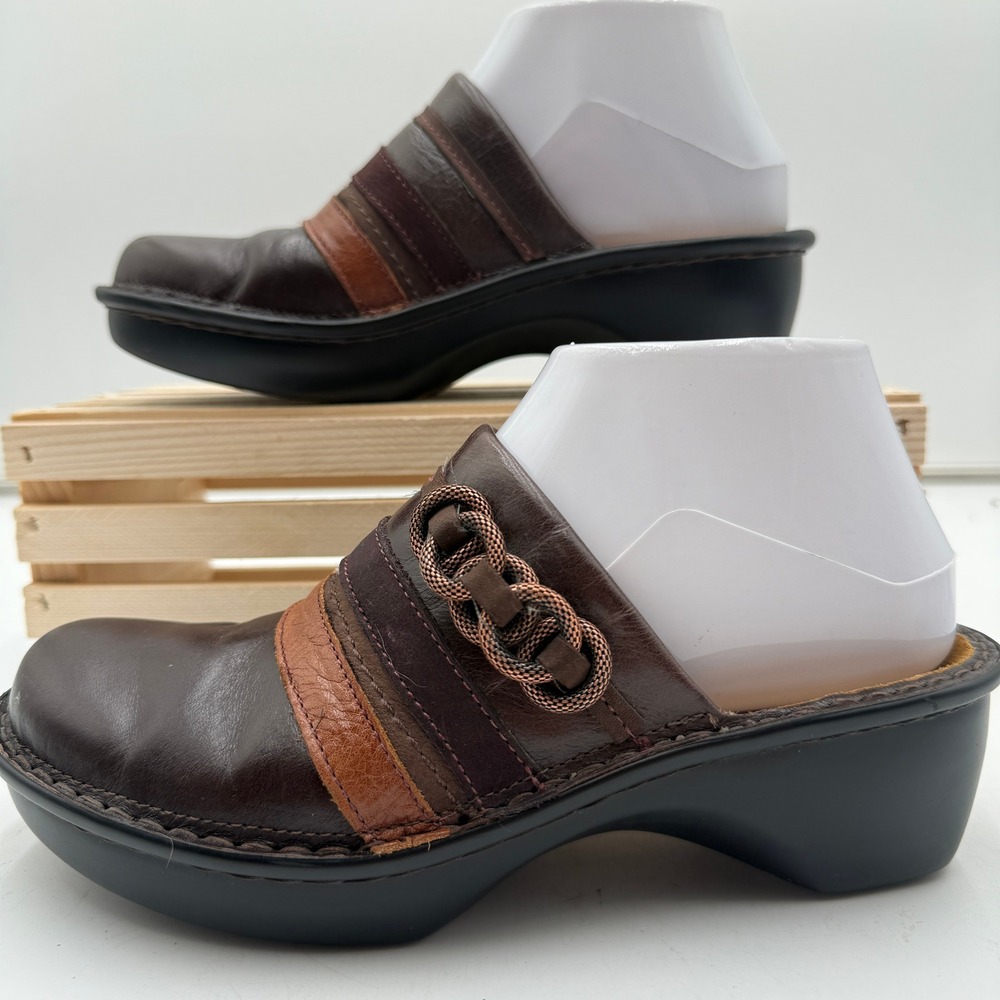 Naot Belize Brown Leather Clogs Slip On Comfort Shoes Womens Size 37